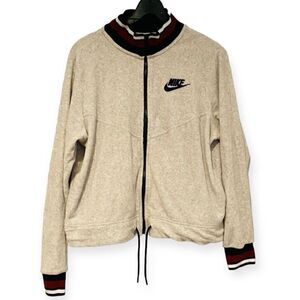 Nike Sportswear Light Gray French Terry Jacket Size Medium